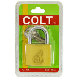 กุญแจคล้องทองเหลืองคอสั้น COLT #164B 38mm. รุ่นแผง